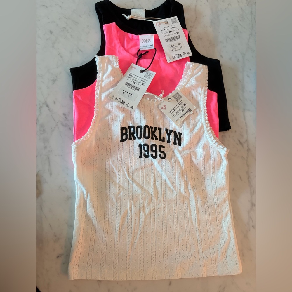 Zara Girls 3 Strappy Tops NWT SIZE 11/12 & 9/10